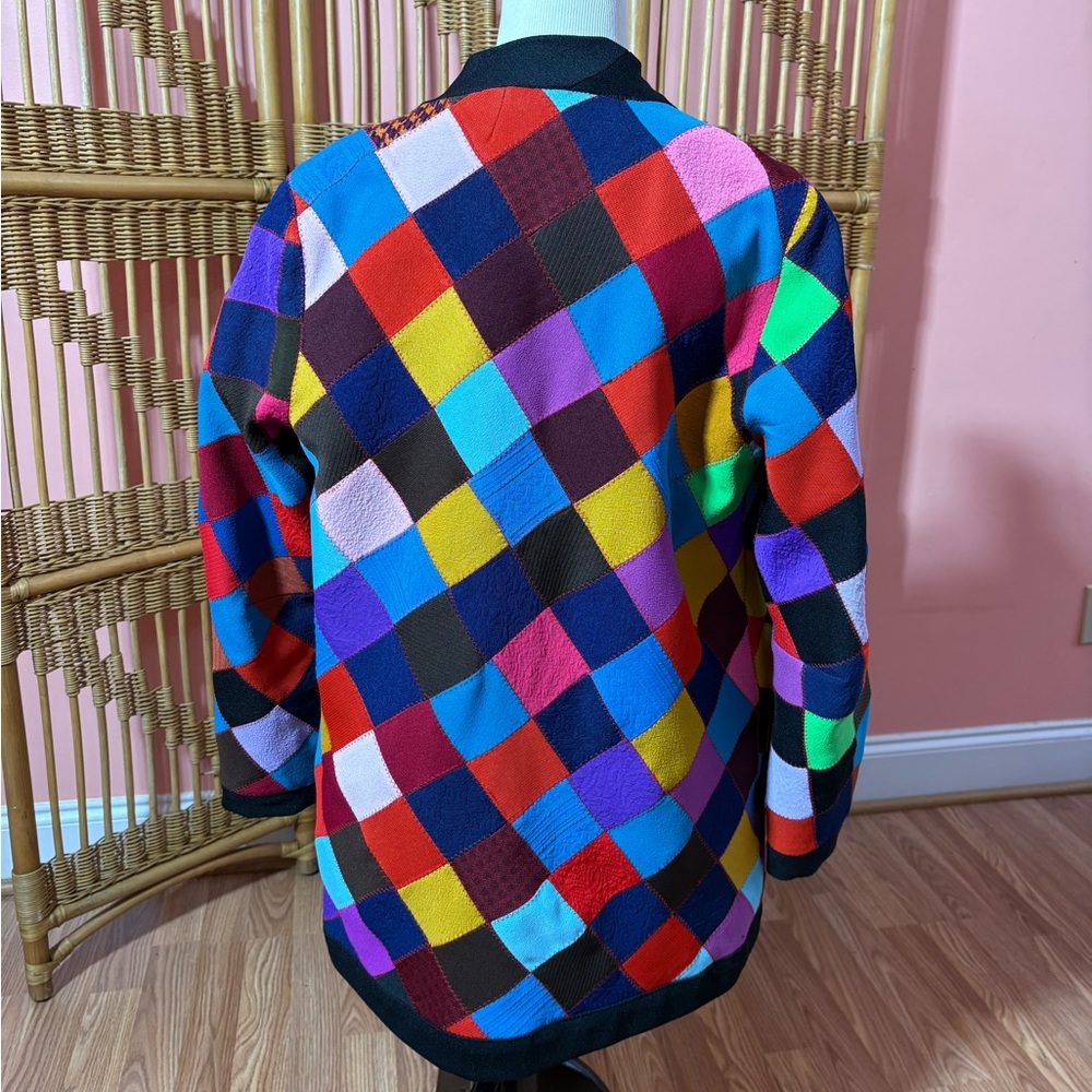 Source Unknown Multicolor Patchwork Blazer - image 8